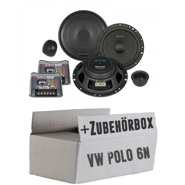 Crunch DSX6.2c - 16,5cm Lautsprecher Boxen System - Einbauset passend für VW Polo 6N - justSOUND