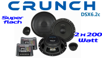 Crunch DSX6.2c - 16,5cm Lautsprecher Boxen System - Einbauset passend für VW Polo 6N - justSOUND
