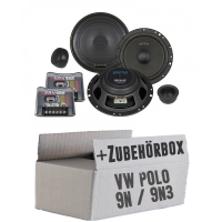 Crunch DSX6.2c - 16,5cm Lautsprecher Boxen System - Einbauset passend für VW Polo 9N 9N3 Front - justSOUND
