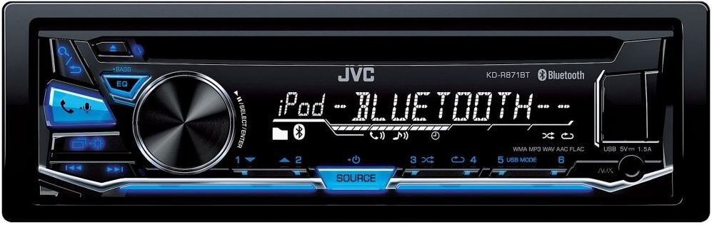 JVC KD-R871BT azul, autoradio CD manos libres Bluetooth y USB