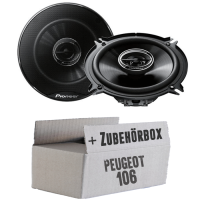 Pioneer TS-G1320F - 13cm 2-Wege Koax Lautsprecher - Einbauset passend für Peugeot 106 - justSOUND