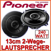 Pioneer TS-G1320F - 13cm 2-Wege Koax Lautsprecher - Einbauset passend für Peugeot 207 CC - justSOUND