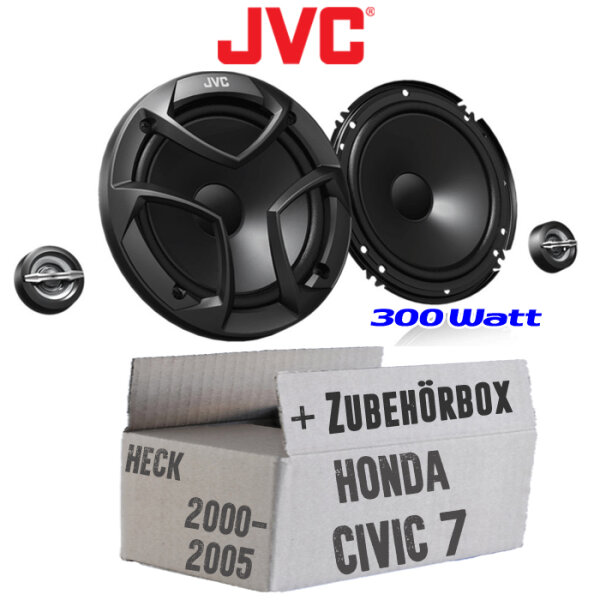 JVC CS-JS600 - 16,5cm 2-Wege Lautsprechersystem - Einbauset passend für Honda Civic 7 VII Heck - justSOUND