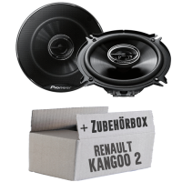 Pioneer TS-G1320F - 13cm 2-Wege Koax Lautsprecher - Einbauset passend für Renault Kangoo 2 Front Heck - justSOUND