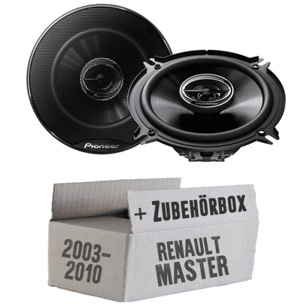 Pioneer TS-G1320F - 13cm 2-Wege Koax Lautsprecher - Einbauset passend für Renault Master 2 - justSOUND