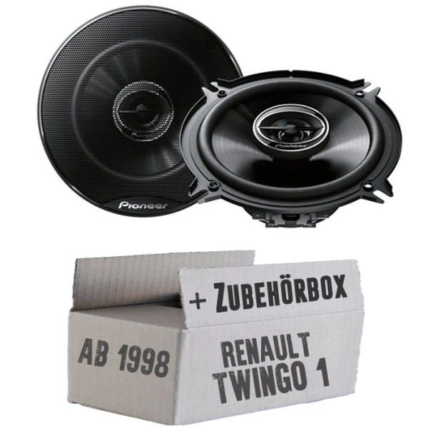 Pioneer TS-G1320F - 13cm 2-Wege Koax Lautsprecher - Einbauset passend für Renault Twingo 1 Phase 2 Front - justSOUND