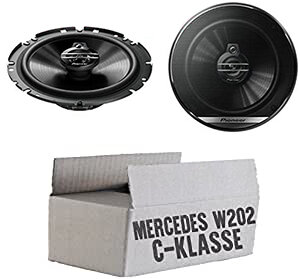 lasse W202 Ablage - Lautsprecher Boxen Pioneer TS-G1730F - 16,5cm 3-Wege Koax Paar PKW 300WATT Koaxiallautsprecher Auto Einbausatz - Einbauset passend für Mercedes C-Klasse JUST SOUND best choice for caraudio