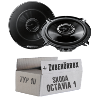 Pioneer TS-G1320F - 13cm 2-Wege Koax Lautsprecher - Einbauset passend für Skoda Octavia 1 1U Heck - justSOUND