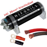 Hifonics HFC1000 - 1 Farad Powercap + 25mm² Kabel...