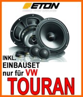 Lautsprecher vorne - Eton POW 172.2 Compression - 16,5cm 2-Wege System - Einbauset passend für VW Touran - justSOUND