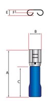 Autoleads BS-5 | Flachsteckhülse blau | bis 2,5mm² | 100 Stück