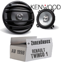 Renault Twingo 1 Phase 1 Front - Kenwood KFC-E1054 - 10cm Lautsprecher Boxen Paar 110Watt 100mm - Einbauset