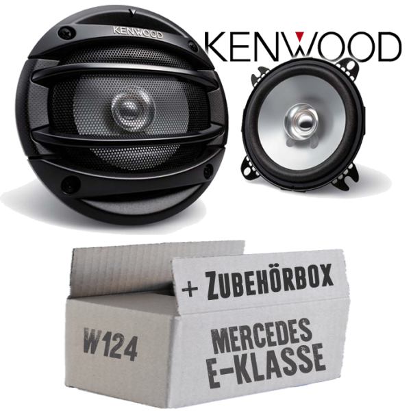 Mercedes W124 T-Modell Heck - Kenwood KFC-E1054 - 10cm Lautsprecher Boxen Paar 110Watt 100mm - Einbauset