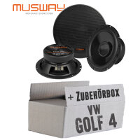 Musway MS6.2W - 16,5cm Lautsprecher Kickbass - Einbauset passend für VW Golf 4 - justSOUND