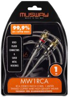 Musway MW1RCA -  Cinch-Audio-Stereokabel, 1 Meter aus hochleitfähigem Vollkupfer (99,9% OFC)