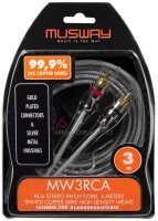 Musway MW3RCA -  Cinch-Audio-Stereokabel, 3 Meter aus hochleitfähigem Vollkupfer (99,9% OFC)