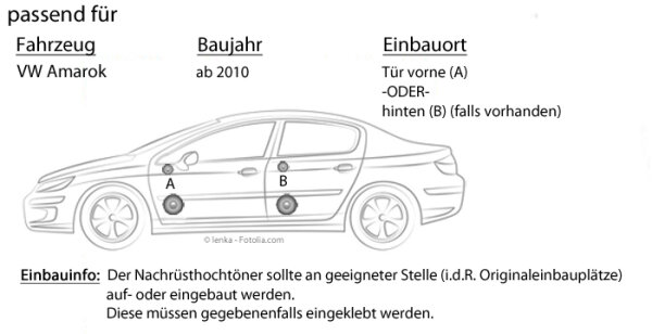 Lautsprecher Boxen JBL 16,5cm System Auto Einbausatz - Einbauset passend für VW Amarok Front Heck - justSOUND