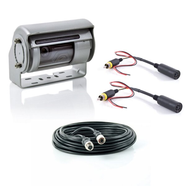 Caratec Safety CS100TSLA Twin-Shutter-Kamera mit Cinch-Adaptern mit 20 m Anschlussleitung