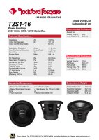 Rockford Fosgate T2S1-16 - 40 cm (16”) Subwoofer 2500/5000 Watts RMS/MAX., 1 Ohm