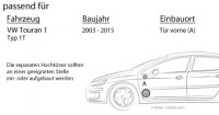 Lautsprecher Boxen JBL 16,5cm System Auto Einbausatz - Einbauset passend für VW Touran 1 Front - justSOUND