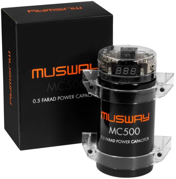 B-Ware Musway MC500 - 0.5 Farad Puffer-Kondensator mit integriertem Verteilerblock