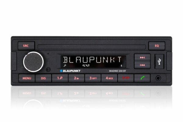 BLAUPUNKT Madrid 200 BT  - Bluetooth 1-DIN Radio ohne CD mit USB | Autoradio