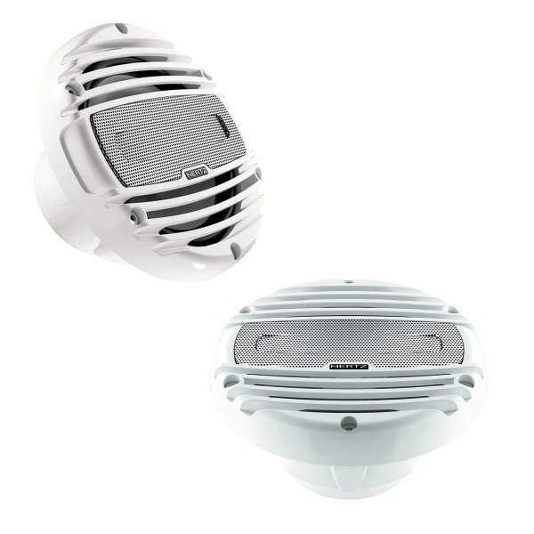 Hertz HMX 6.5 LD | 16cm Hochleistungs Marine Koaxial Lautsprecher weiß | RGB-LED