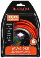 Musway MW6.5KIT -  5m Kabelkit VOLLKUPFER 6mm² mit Sicherung inkl. je 1m Cinchkabel Lautsprecherkabel