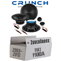 Lautsprecher Boxen Crunch GTS6.2C - 16,5cm 2-Wege System GTS 6.2C Auto Einbauzubehör - Einbauset passend für Fiat Panda 169 Heck - justSOUND