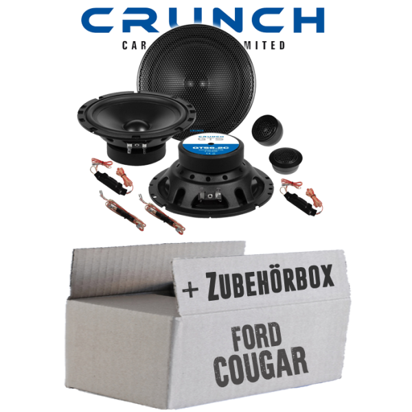 Lautsprecher Boxen Crunch GTS6.2C - 16,5cm 2-Wege System GTS 6.2C Auto Einbauzubehör - Einbauset passend für Ford Cougar Front Heck - justSOUND