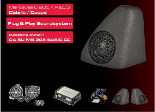 Gladen GA-SU-MB-205-BASIC-CC | SoundUp Mercedes C 205 / A 205 Cabrio / Coupe Plug & Play Soundsystem
