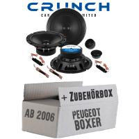 Lautsprecher Boxen Crunch GTS6.2C - 16,5cm 2-Wege System GTS 6.2C Auto Einbauzubehör - Einbauset passend für Peugeot Boxer 2 - justSOUND