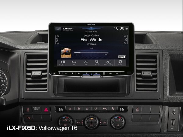 Alpine iLX-F905T61 | Autoradio für VW T6.1 ab 2019 | mit 9-Zoll-Touchscreen, 1-DIN-Einbaugehäuse, DAB+, Apple CarPlay, Android Auto, Bluetooth