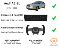 Autoradio Einbaupaket mit mit Kenwood Kenwood KMM-BT309 passend für Audi A3 8L Multifunktionslenkrad | Bluetooth Telefonieren Audiostreaming
