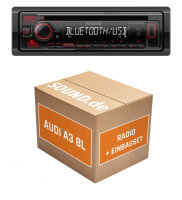 Autoradio Einbaupaket mit mit Kenwood Kenwood KDC-BT460U passend für Audi A3 8L Multifunktionslenkrad | Bluetooth Telefonieren Audiostreaming