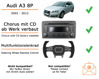 Autoradio Einbaupaket mit Kenwood KDC-BT460U passend für den Audi A3 8P Lenkradfernbedienung | Bluetooth Telefonieren Audiostreaming