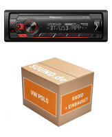 Autoradio Einbaupaket mit Pioneer MVH-S320BT passend für VW Polo 9N | Bluetooth Telefonieren Audiostreaming
