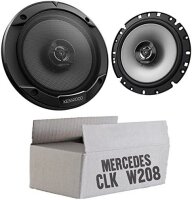 Lautsprecher Boxen Kenwood KFC-S1766 - 16,5cm 2-Wege Koax Auto Einbauzubehör - Einbauset passend für Mercedes CLK W208 Front - justSOUND