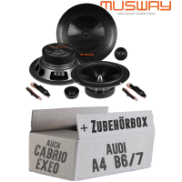 Lautsprecher Boxen Musway ME6.2C - 16,5cm System Auto Einbauzubehör - Einbauset passend für Audi A4 B6/7 Seat Exeo - justSOUND