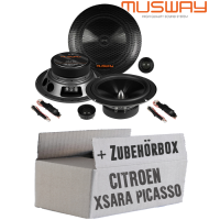 Lautsprecher Boxen Musway ME6.2C - 16,5cm System Auto Einbauzubehör - Einbauset passend für Citroen Xsara Picasso - justSOUND