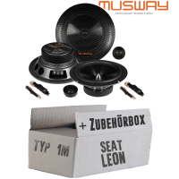 Lautsprecher Boxen Musway ME6.2C - 16,5cm System Auto Einbauzubehör - Einbauset passend für Seat Leon 1M - justSOUND