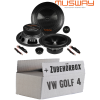 Lautsprecher Boxen Musway ME6.2C - 16,5cm System Auto Einbauzubehör - Einbauset passend für VW Golf 4 - justSOUND