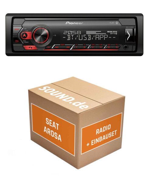 Autoradio Einbaupaket mit Pioneer MVH-S320BT passend für Seat Arosa | Bluetooth Telefonieren Audiostreaming