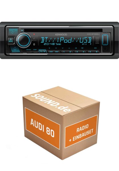 Autoradio Einbaupaket mit Kenwood KDC-BT665U passend für Audi 80 B3 Typ 89 | Bluetooth Telefonieren Audiostreaming