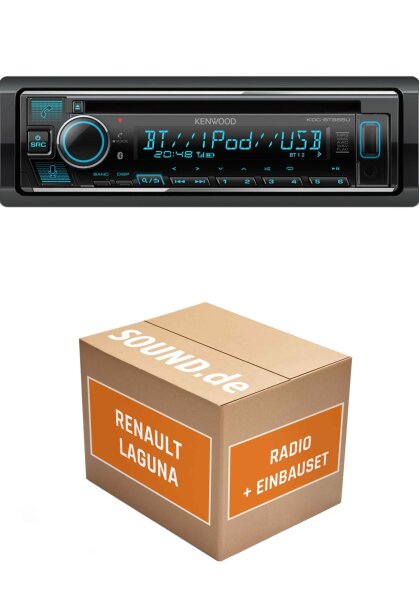 Autoradio Einbaupaket mit Kenwood KDC-BT665U passend für Renault Laguna 1 mit Blaupunkt Radio | Bluetooth Telefonieren Audiostreaming