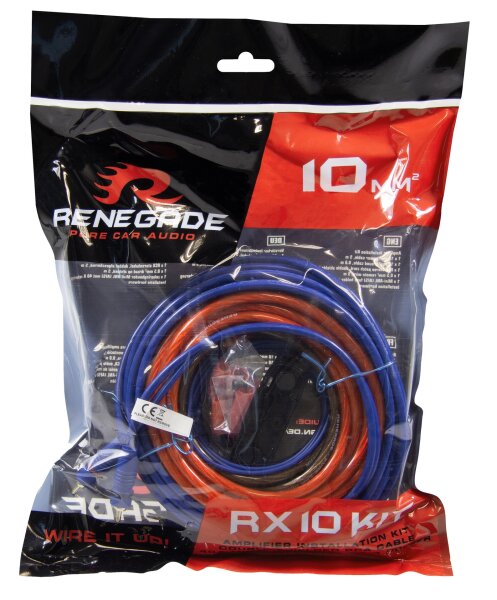 Renegade RX10KIT - 10mm² Kabelset Verstärker-Anschluss-Set