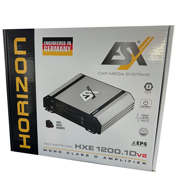 ESX HXE1200.1Dv2 | Monoblock Class D Digital Verstärker Endstufe 600 Watt RMS Ausgangsleistung