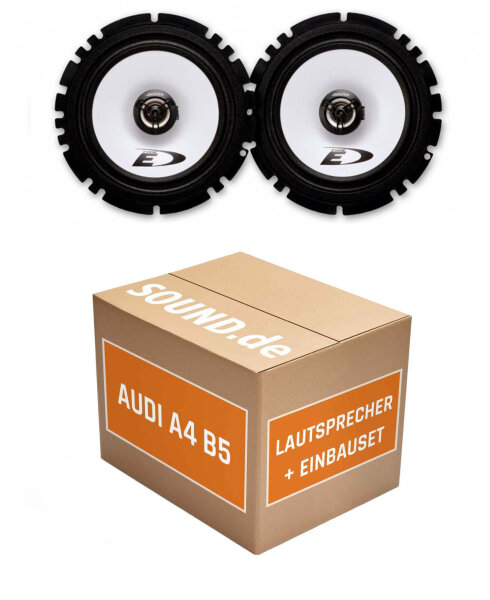 Lautsprecher Boxen Einbaupaket Alpine SXE-1725S passend für Audi A4 B5 + Avant/Kombi Heckablage | 2x Tief-Mitteltöner mit integriertem Hochtöner