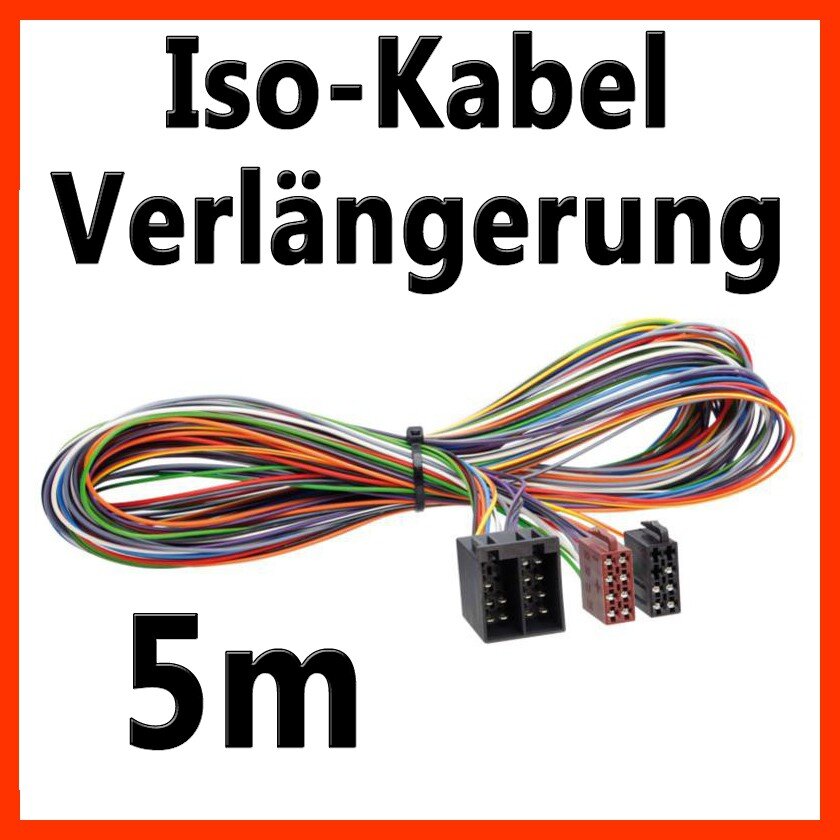 ISO - ISO 500cm 5m Verlängerung Autoradio Lautsprecher+Strom, 24,90 €