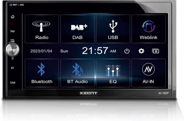 XZENT X-107 |  2-DIN Autoradio Multimediasystem | DAB+ | Bluetooth